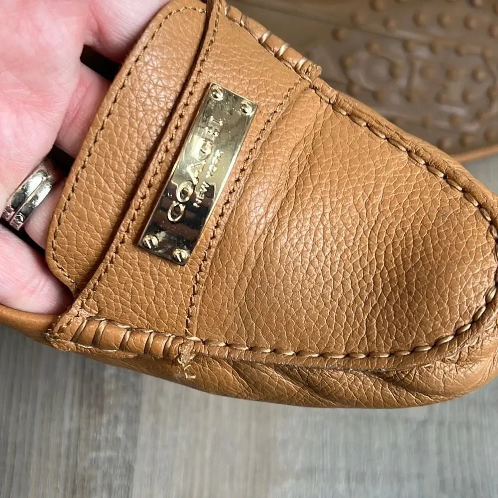 Coach Fredrica Loafers Pebbled Leather Size 6.5B Slip On Flats